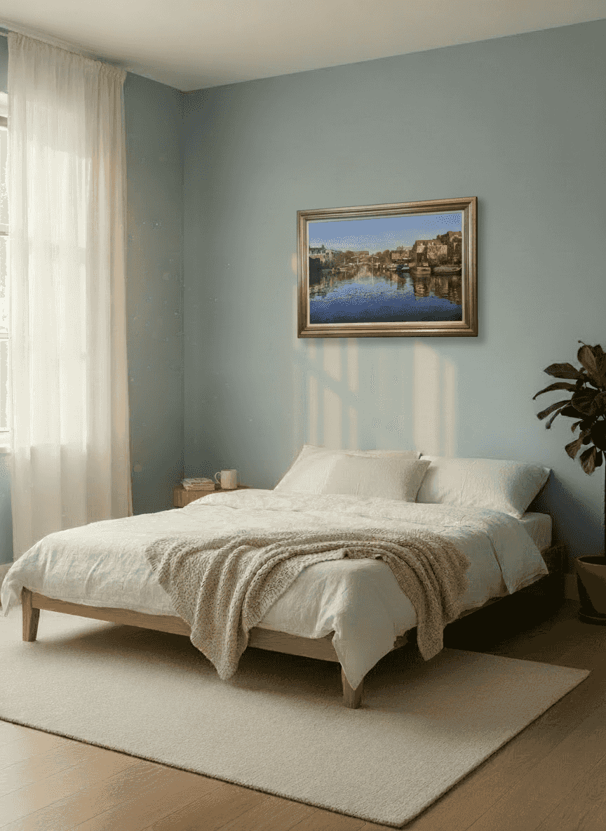 Frans Koppelaar - Realengracht te Amsterdam op een mooie Lentedag (in interieur)