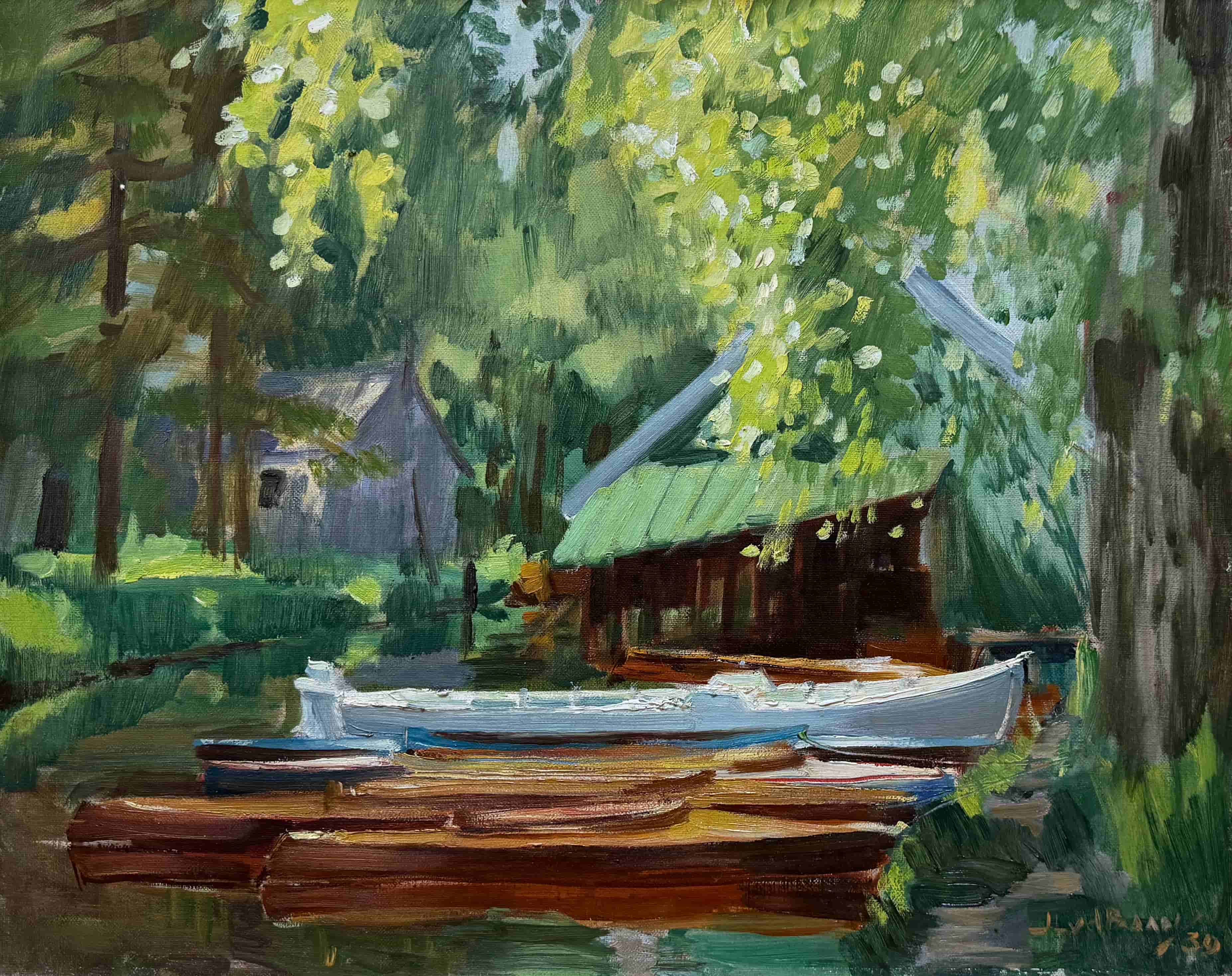 Jan Lucas van der Baan - Boten bij het Paterswoldemeer