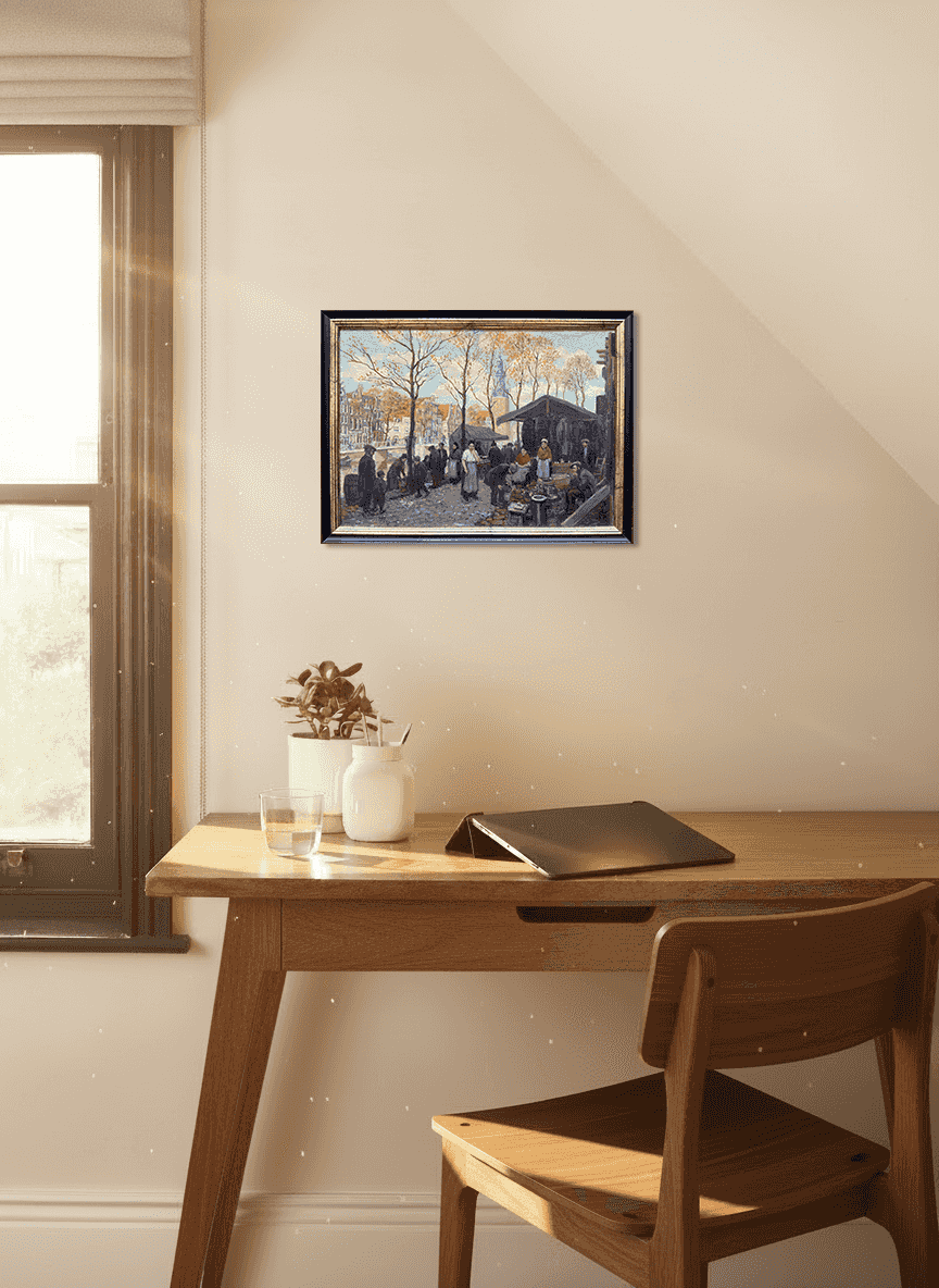 Gerard-Johan Staller - Joodse markt aan de Oudeschans (kleine versie) (in interieur)