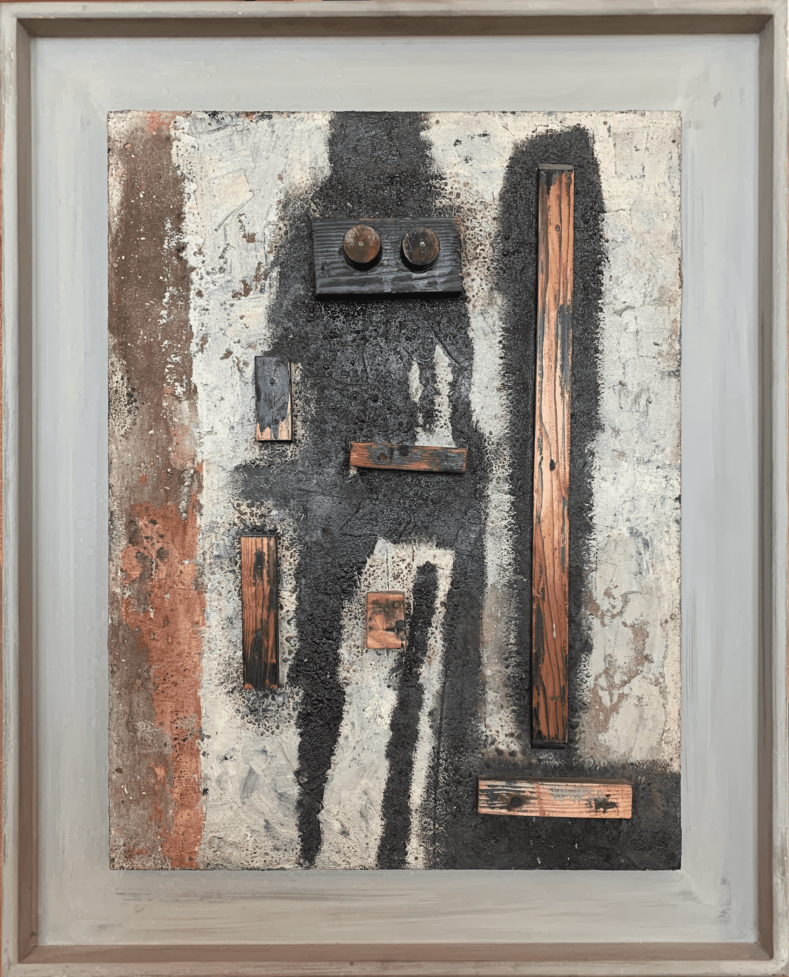 Will Leewens - Compositie met totem (met lijst)