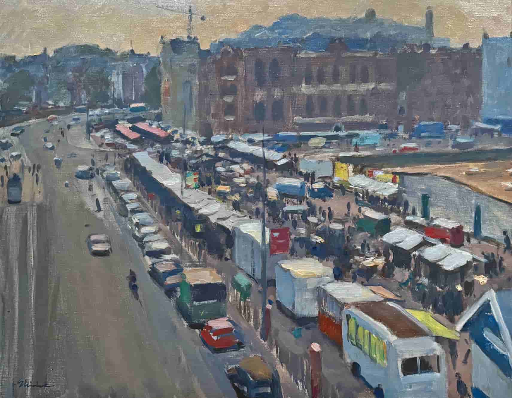 Joop Stierhout - Waterlooplein Amsterdam (zonder lijst)