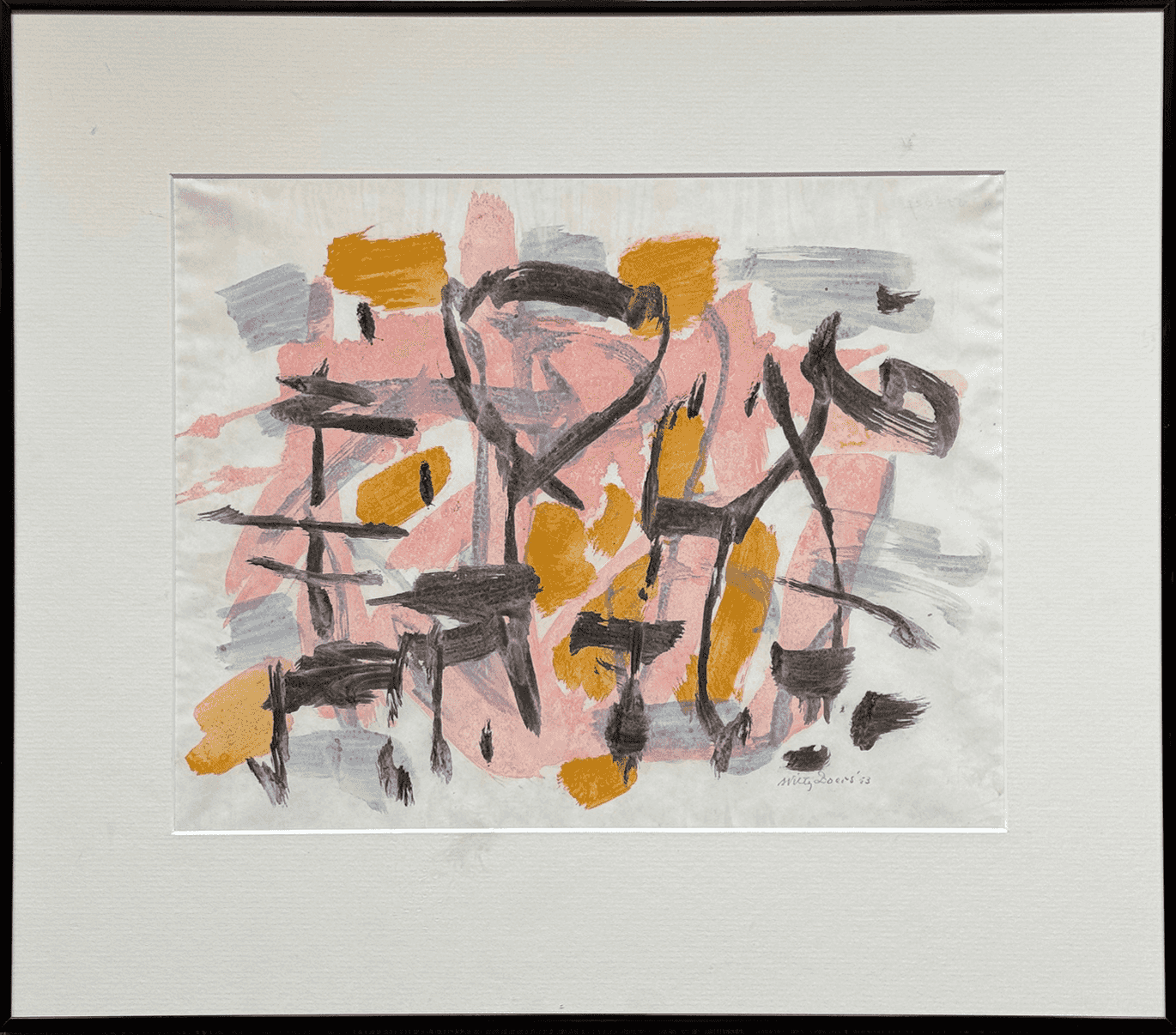 Willy Boers - Muzikale abstracte compositie (met lijst)