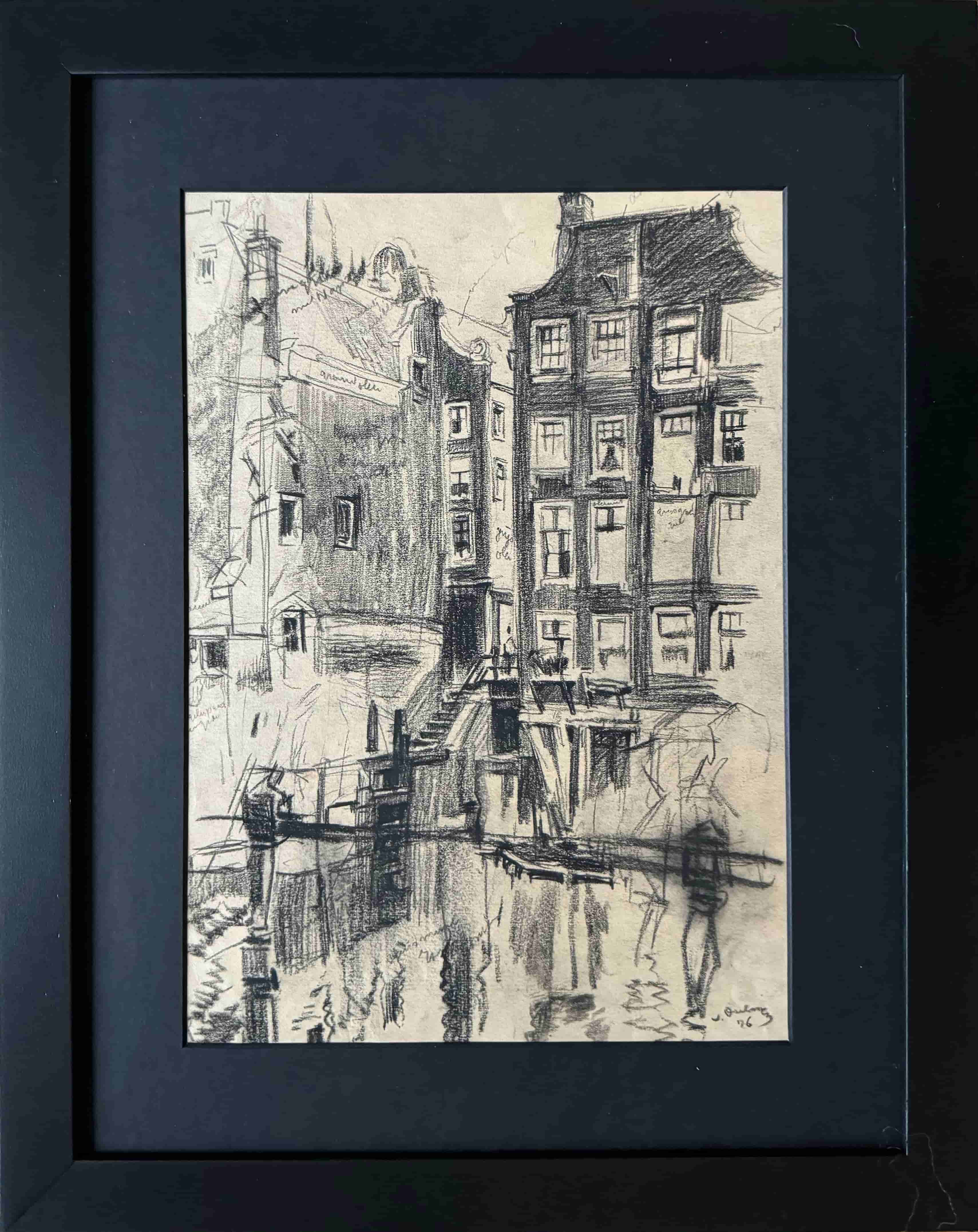 Erasmus Bernard von Dülmen-Krumpelman - Het Kolkje te Amsterdam (met lijst)