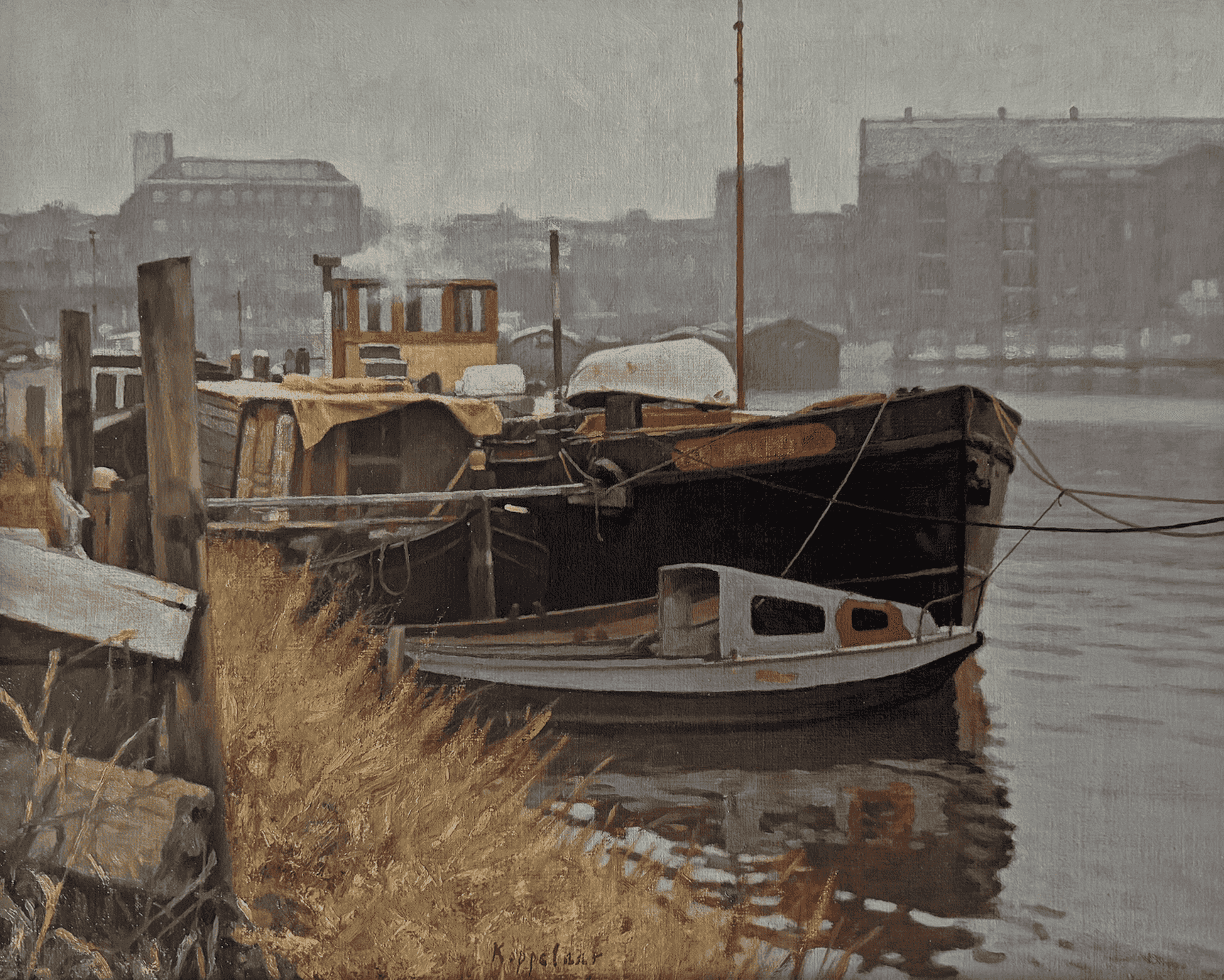 Frans Koppelaar - Gezicht op de Houthaven in Amsterdam-West (zonder lijst)