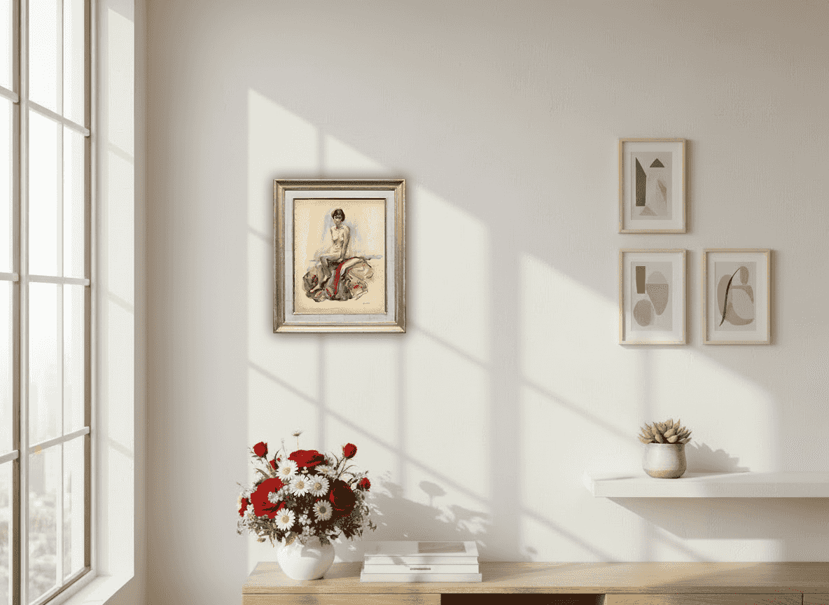 George Martens - Zittend naakt (in interieur)