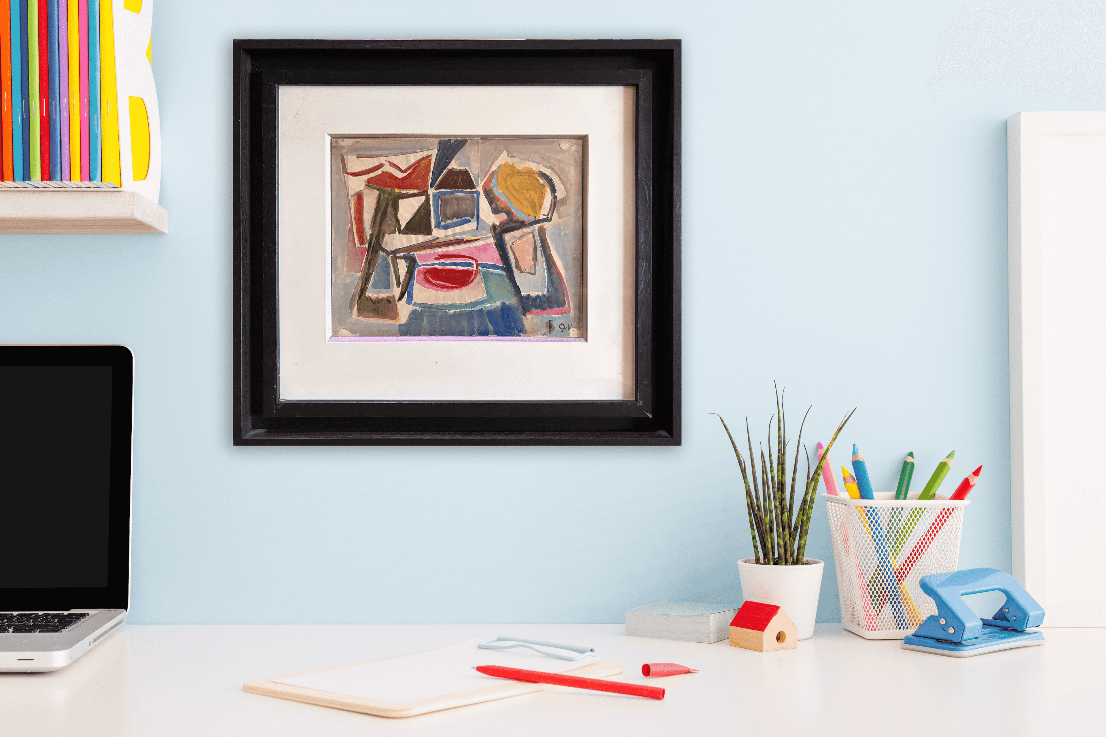 Geer van Velde - Abstracte compositie (jaren vijftig) (in interieur)