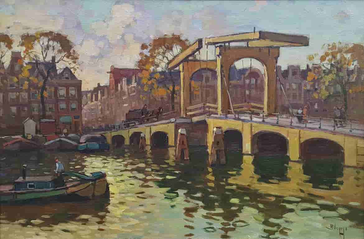 Ben Viegers - De Magere Brug over de Amstel (zonder lijst)