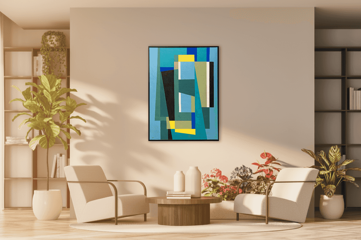 Joost Baljeu - Geometrische compositie (1955) (met lijst)