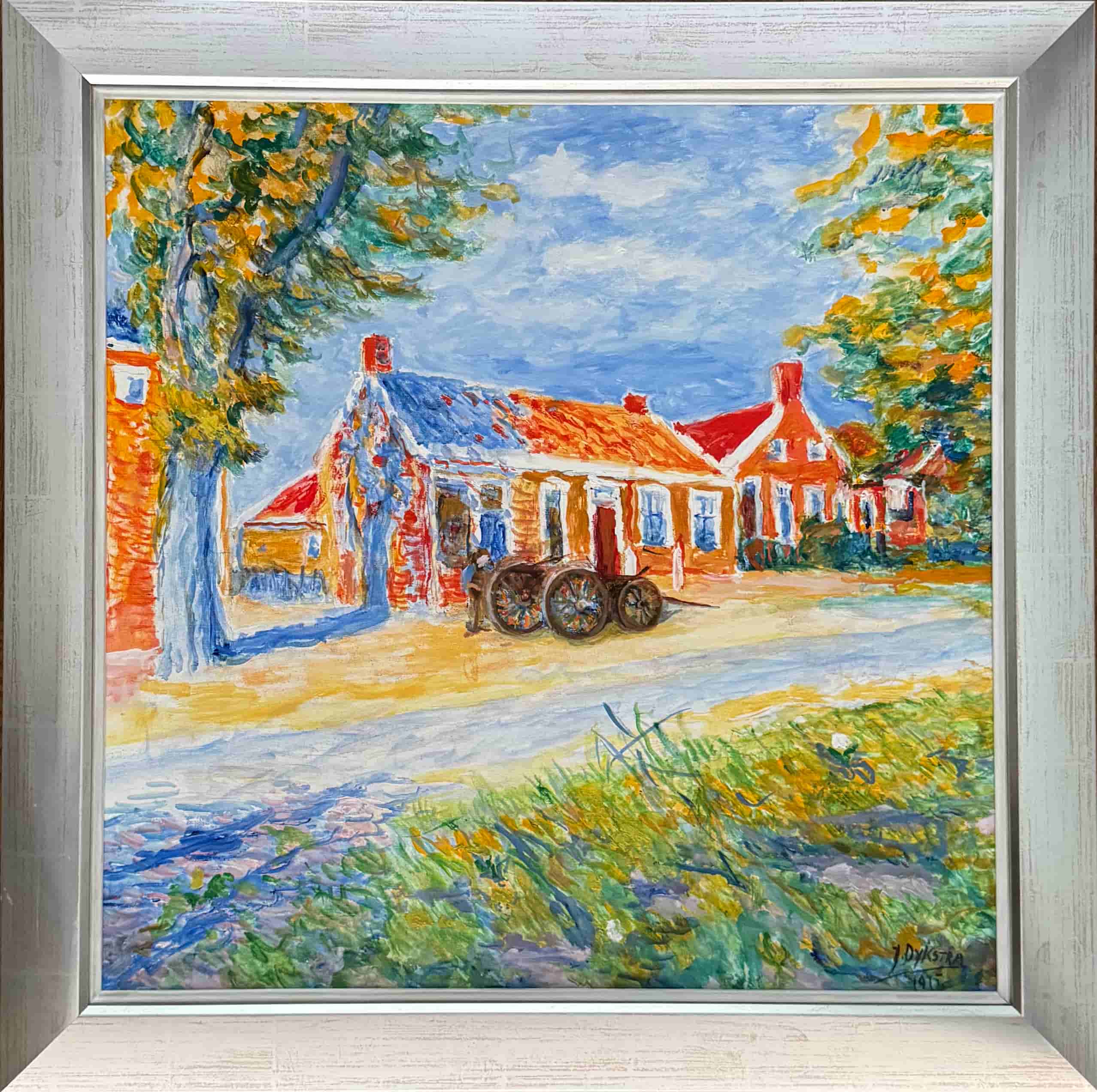 Johan Dijkstra - Stelmakerij Dijkmeijer te Vriescheloo (Westerwolde) (met lijst)