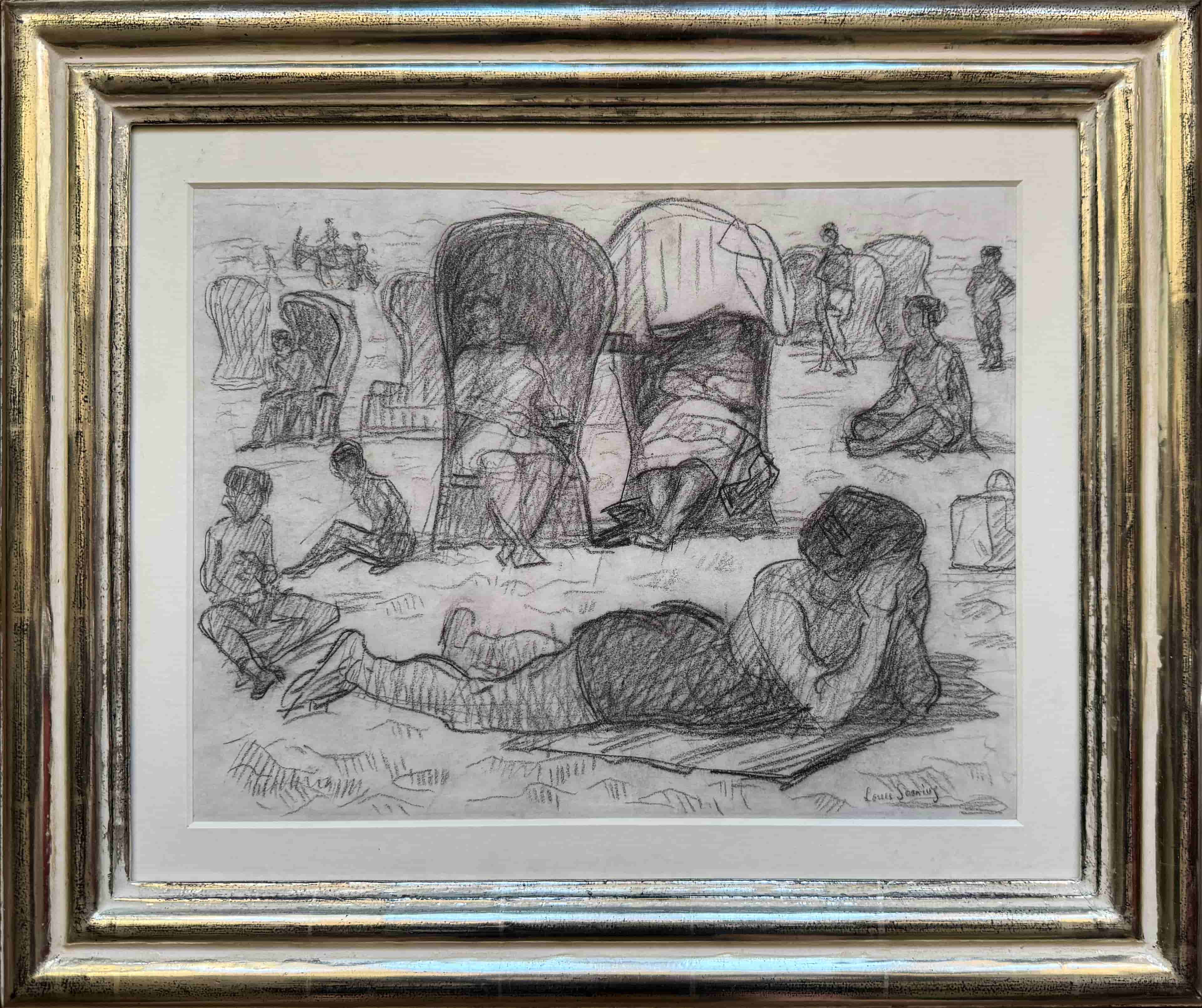 Louis Soonius - Dagje aan het strand (met lijst)