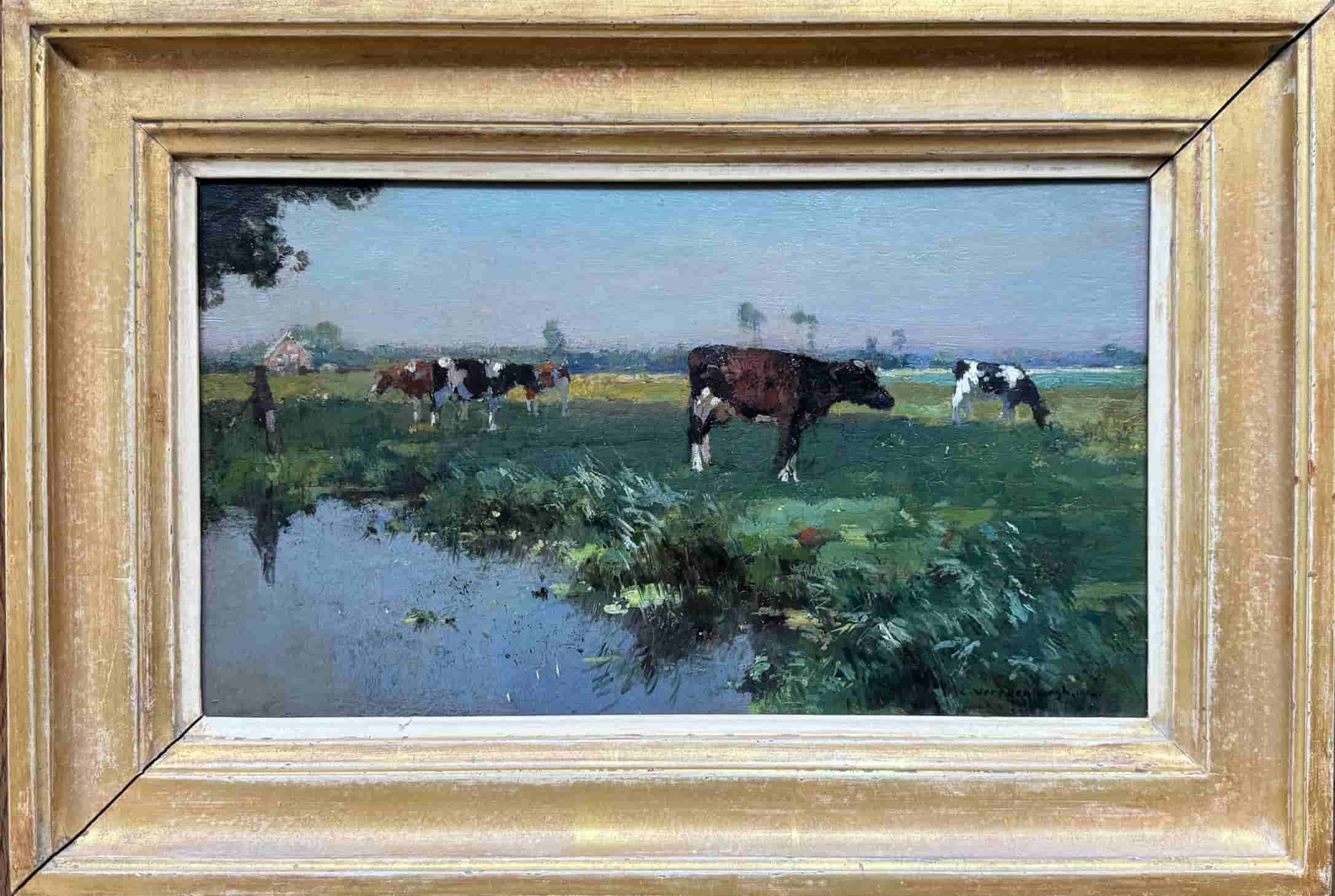 Cornelis Vreedenburgh - Weidelandschap met koeien (met lijst)