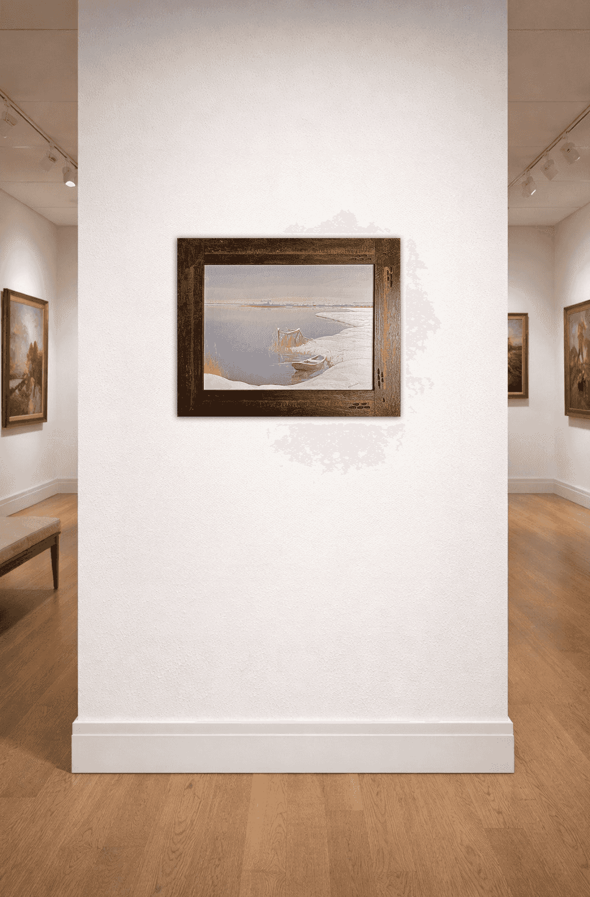 Dirk Smorenberg - Winters gezicht op Loosdrechtse plas (in interieur)