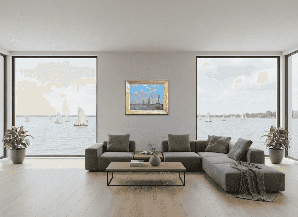 Johannes Elsinga - Gezicht op Grou (in interieur)