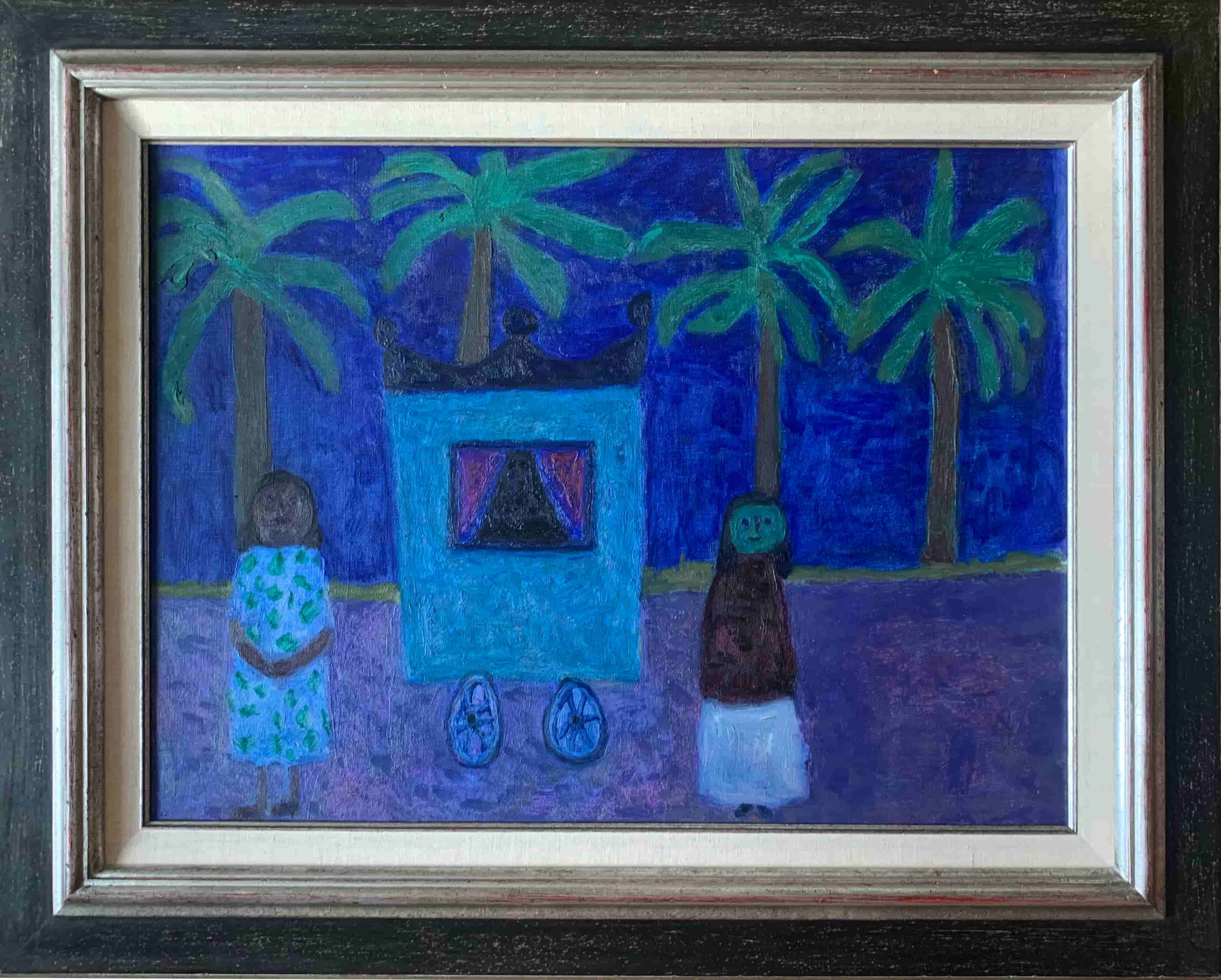 Jan Roëde - Woonwagen onder de palmbomen (met lijst)