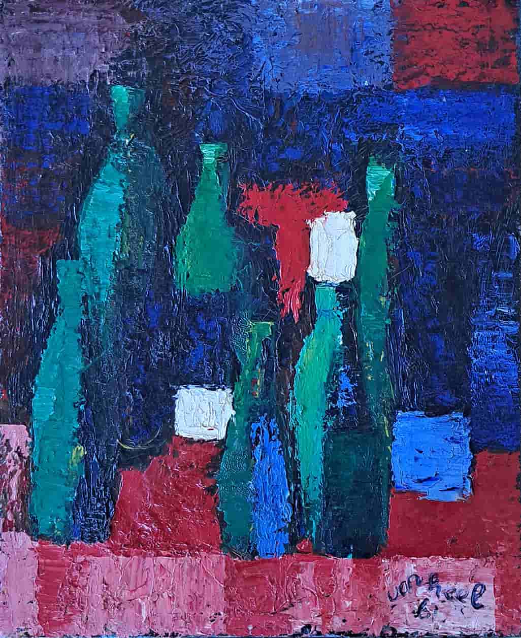 Jan van Heel - Stilleven met flessen (1961)