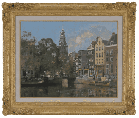 Cornelis Vreedenburgh - Gezicht op de Raamgracht met de Zuiderkerk (met lijst)
