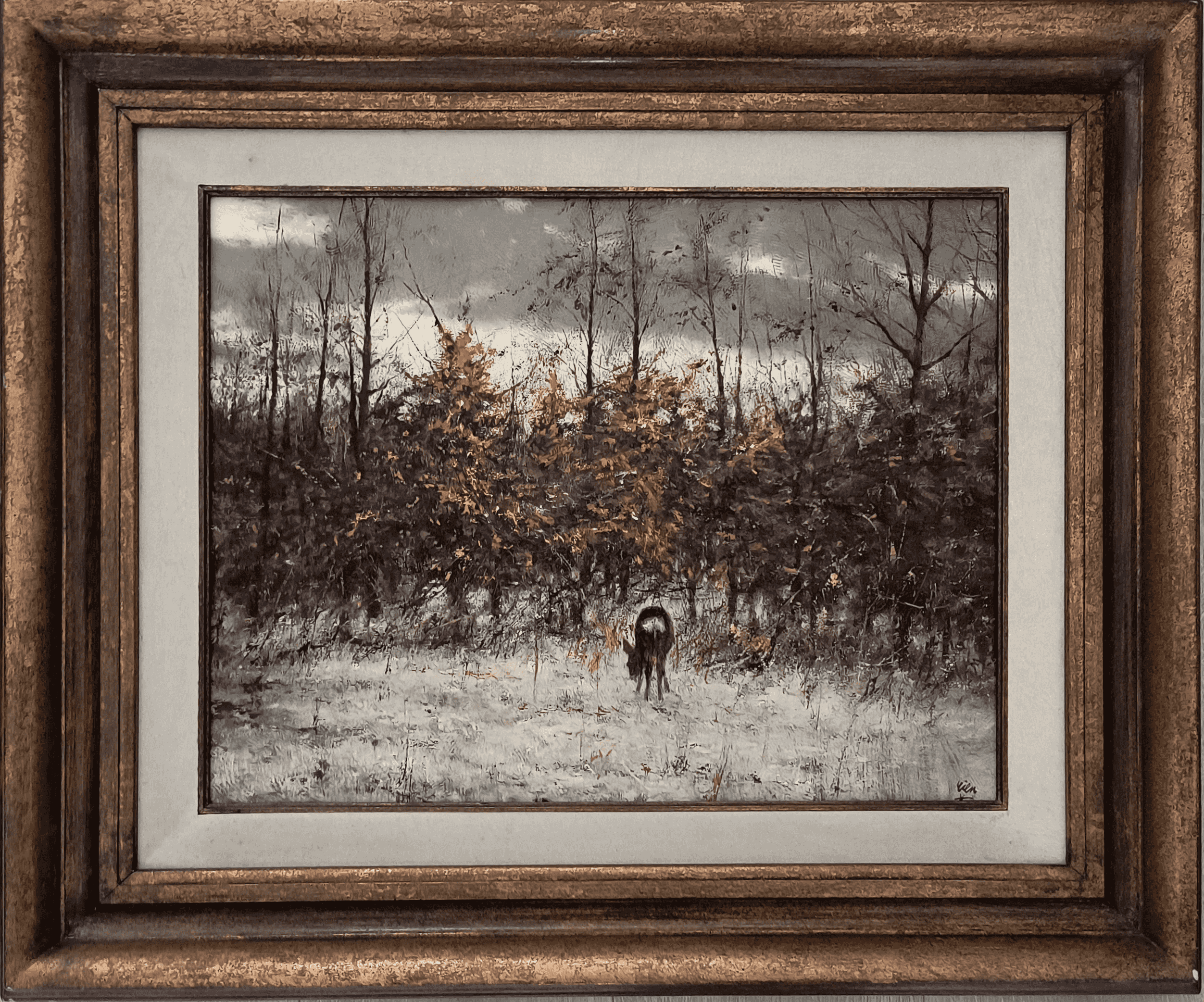 Rien Poortvliet - Ree aan de rand van het bos (met lijst)