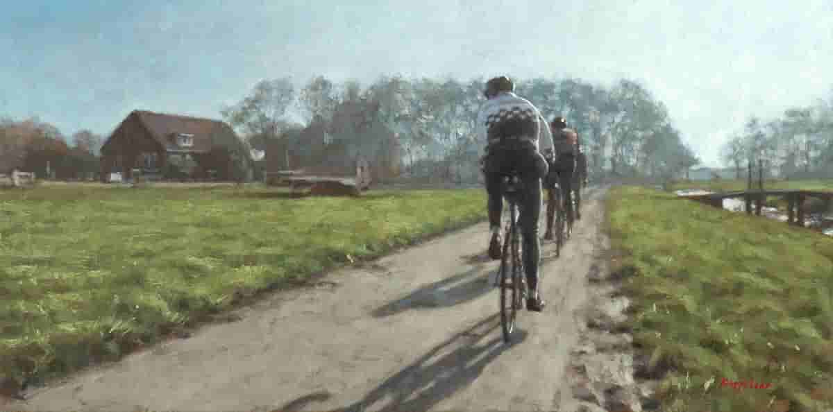 Frans Koppelaar - Wielrenners bij Bodegraven
