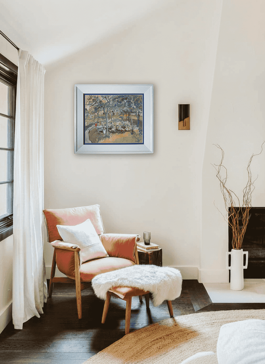 Ben Walrecht - Uitzicht op een tuin (in interieur)