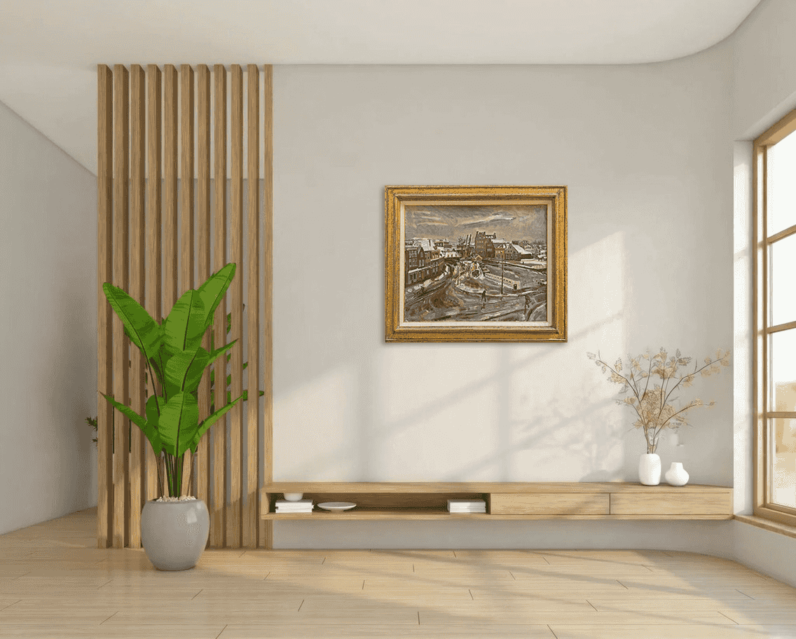 Jan Sluijters - Overtoomse sluis te Amsterdam met sneeuw (voor 1925) (in interieur)