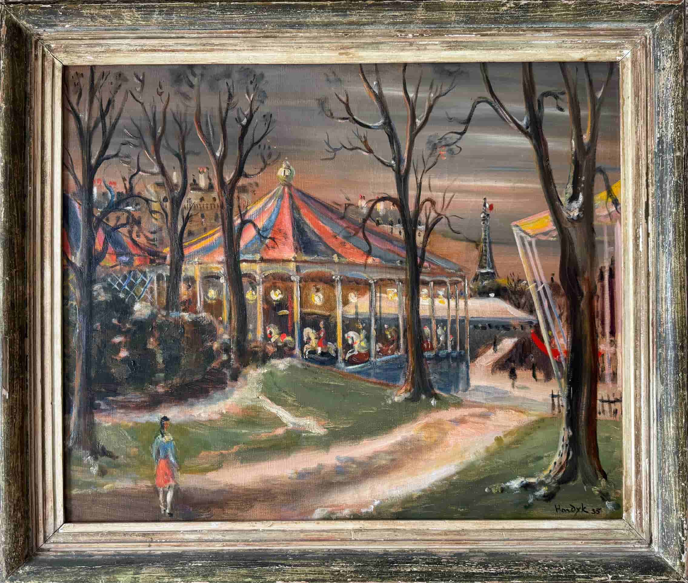 Gerard Hordijk - Kermis in Parijs (met lijst)