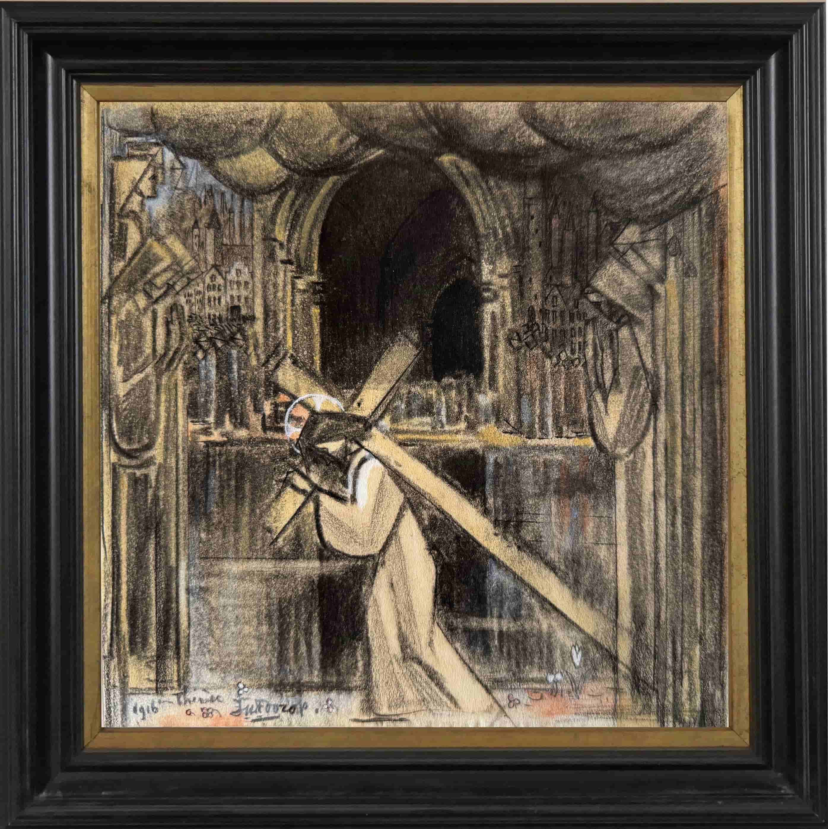 Jan Toorop - Kruiswegstatie (met lijst)