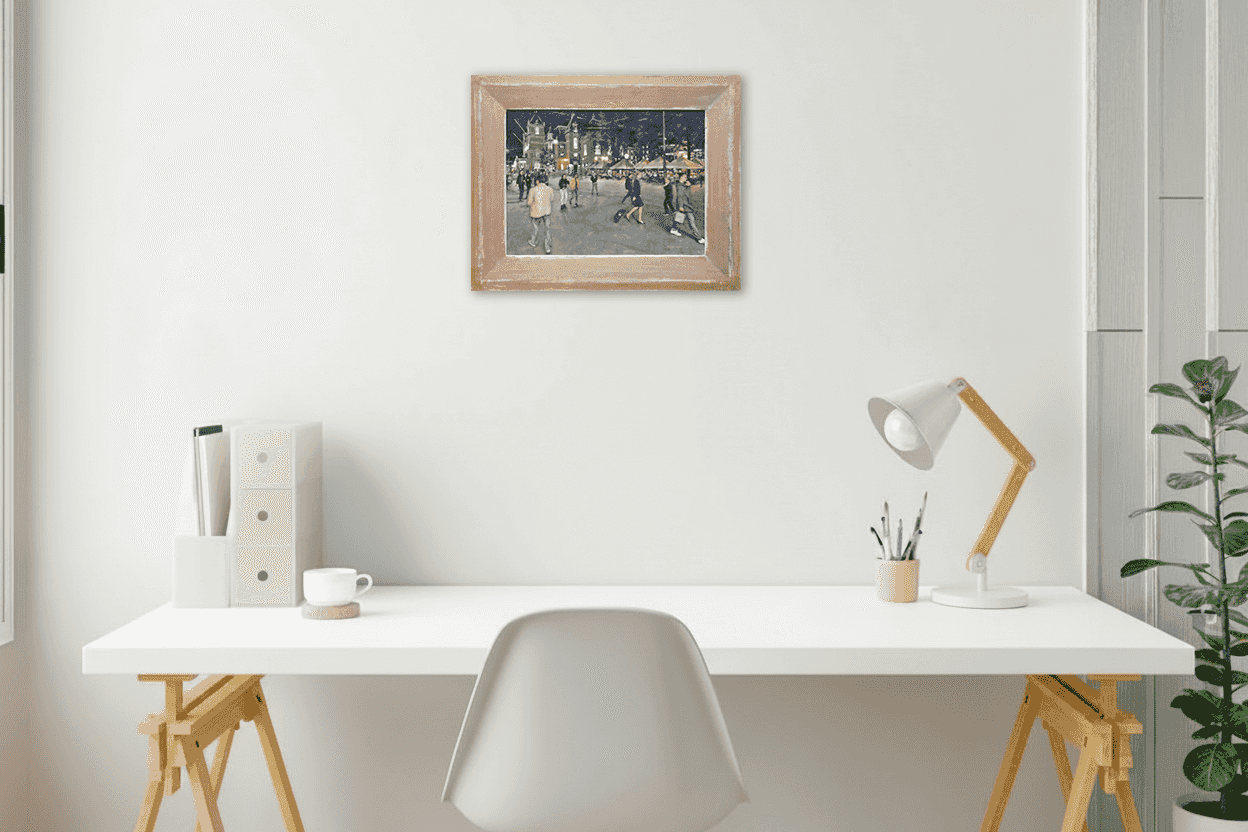 Frans Koppelaar - Leidseplein bij avond (in interieur)