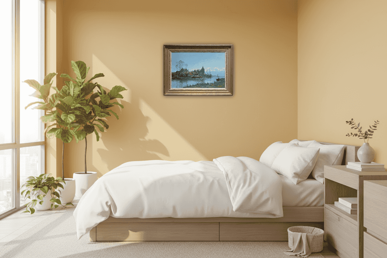 Cornelis Vreedenburgh - Dorpje aan het water (in interieur)