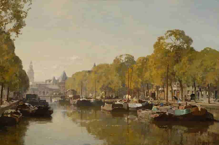 Cornelis Vreedenburgh - Geldersekade te Amsterdam (zonder lijst)