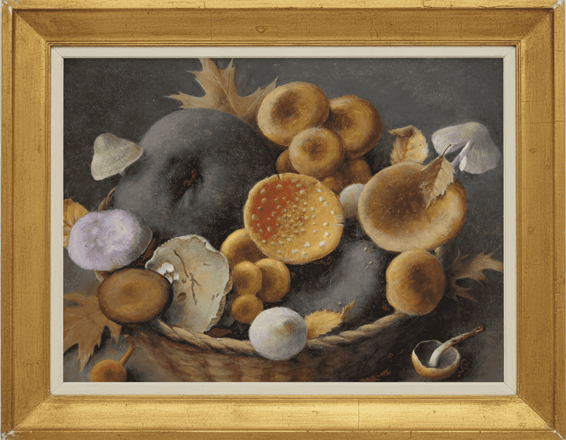 Jan Voerman jr - Stilleven met Paddenstoelen (met lijst)