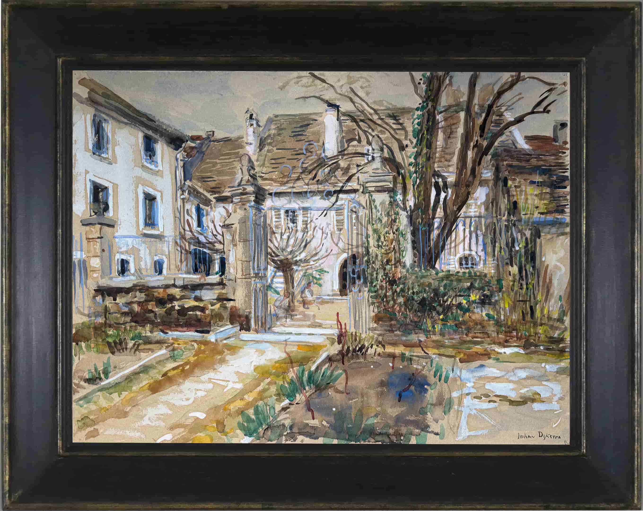 Johan Dijkstra - Mediterrane binnenplaats (met lijst)