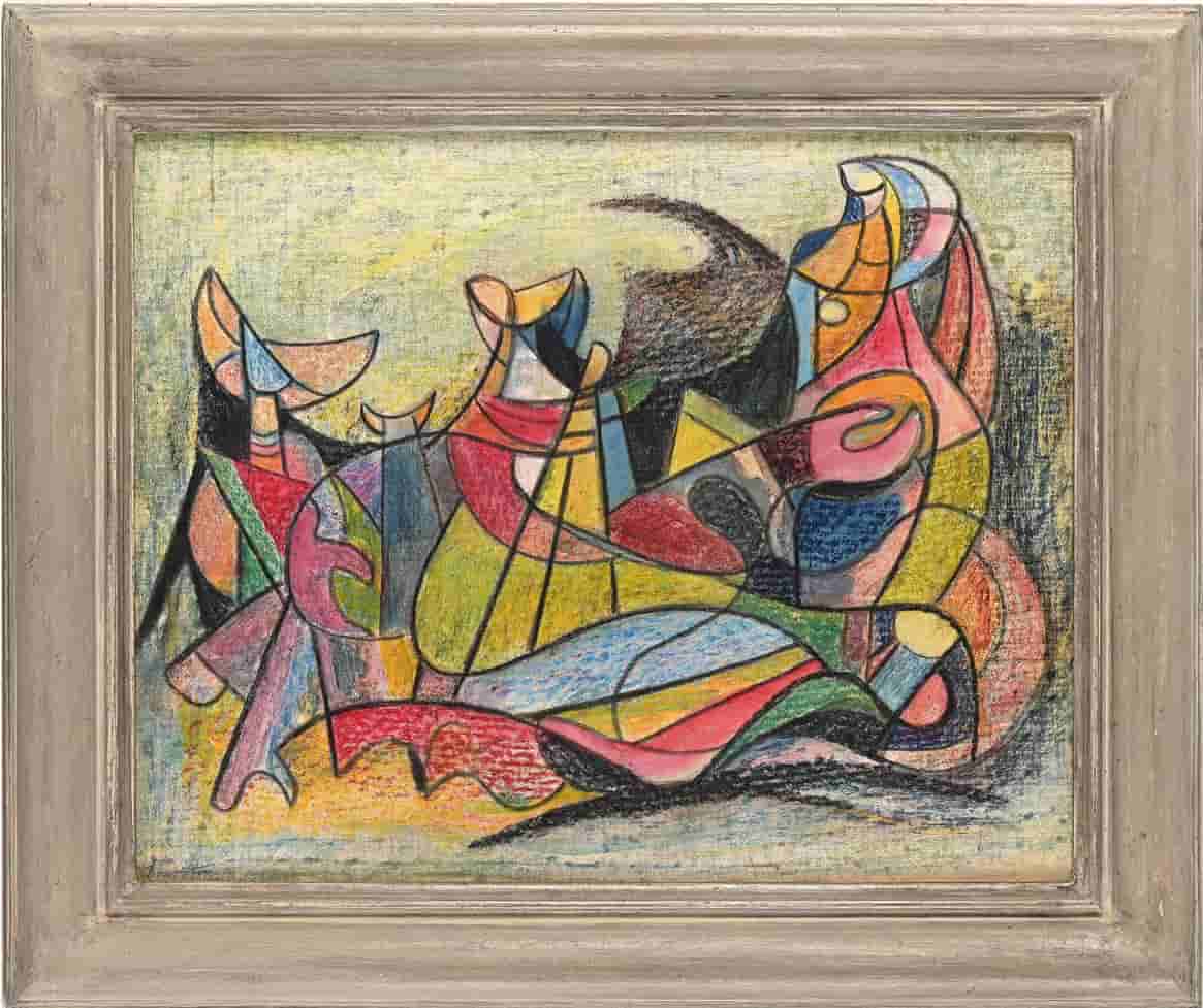 Klaas Boonstra -  Surrealistische compositie (met lijst)