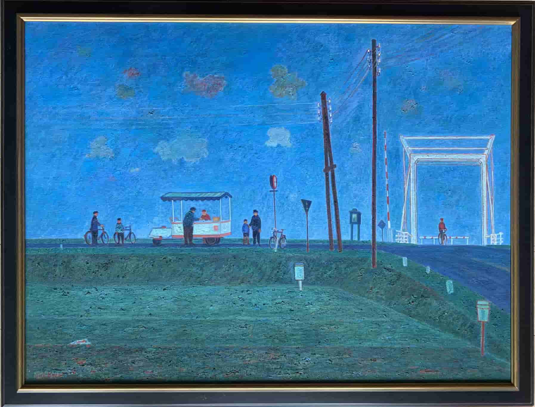 Dirk Breed - IJscocar met ophaalbrug (met lijst)