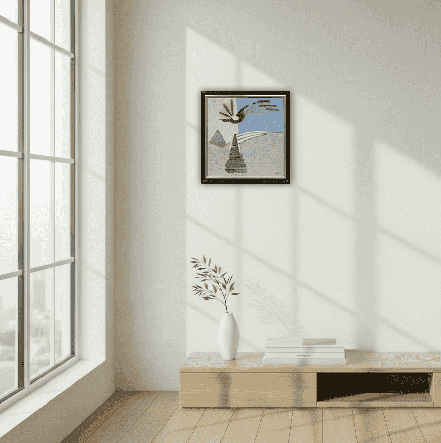 Geer van Velde - Abstract schilderij van Geer van Velde (jaren 50–60) (in interieur)