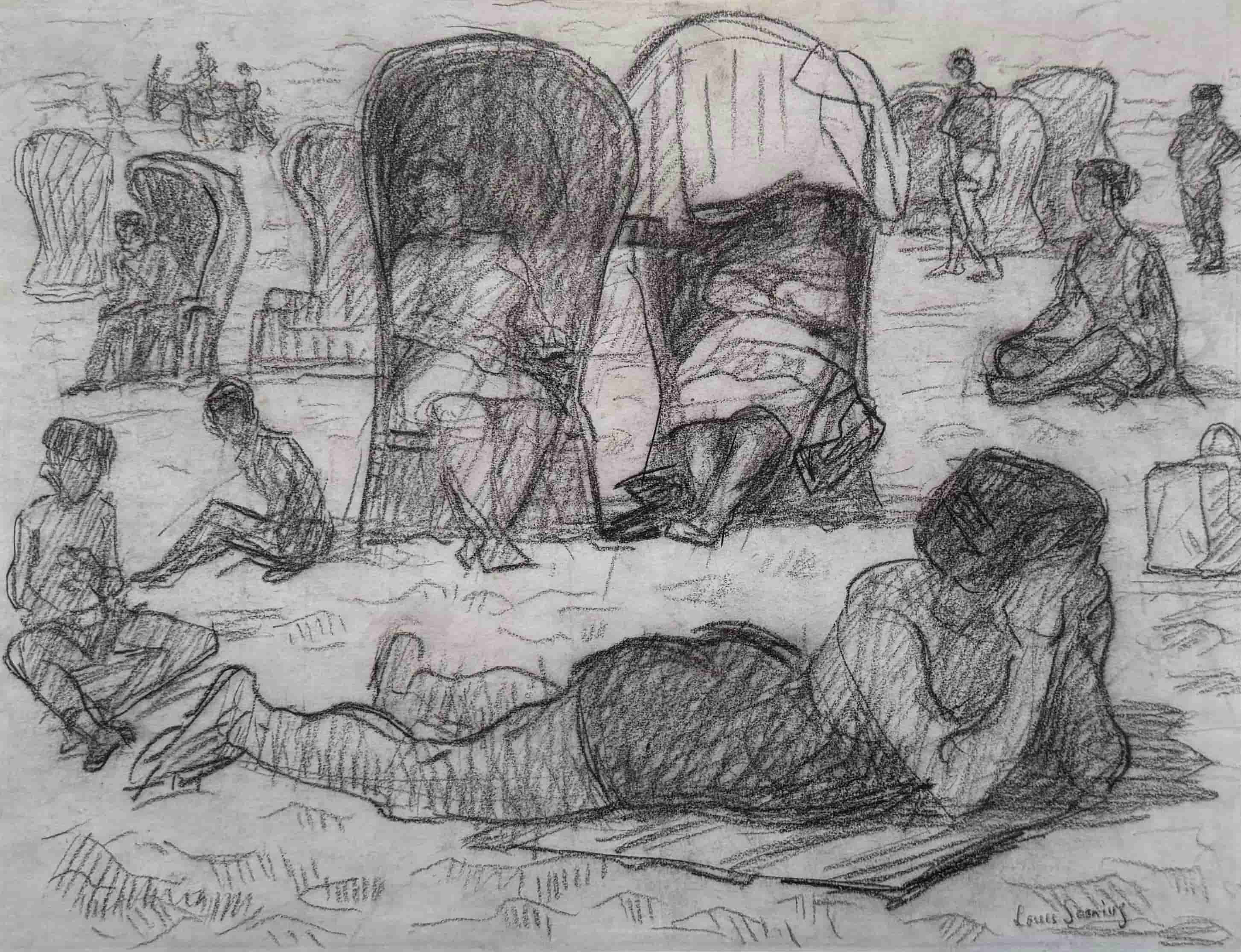 Louis Soonius - Dagje aan het strand (zonder lijst)