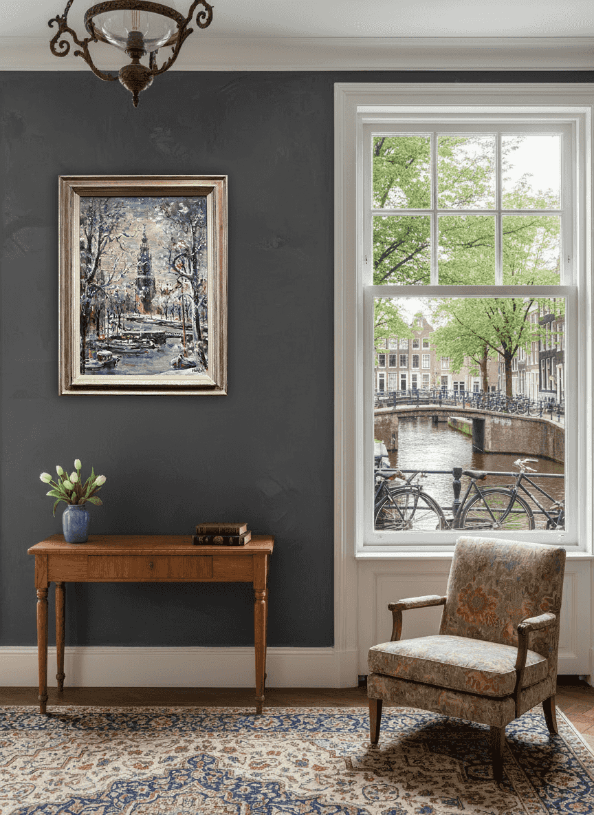 Gerard Hordijk - Montelbaantoren in de sneeuw (in interieur)