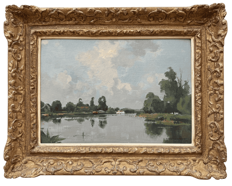 Cornelis Vreedenburgh - Riviertje in het Groene Hart (met lijst)