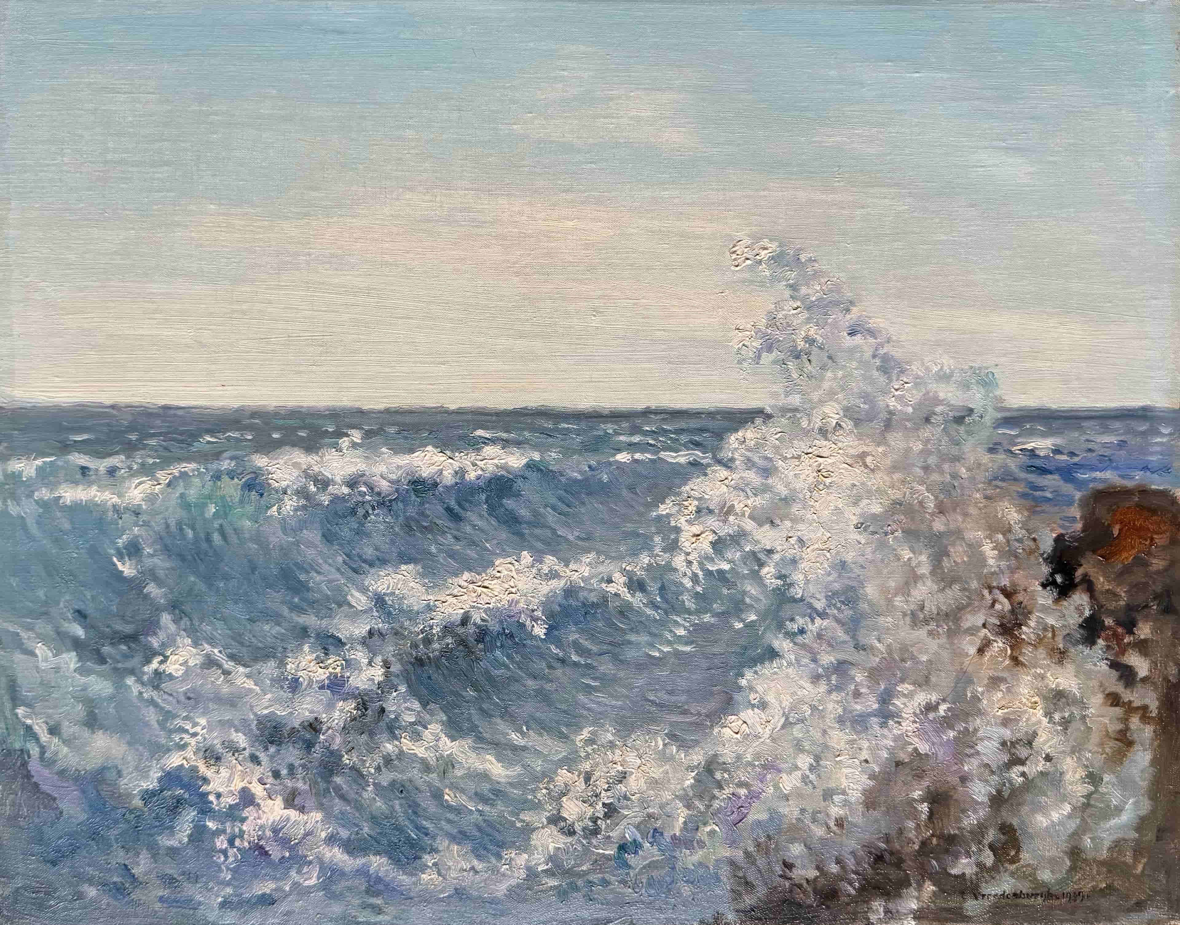 Cornelis Vreedenburgh - Zeegezicht (zonder lijst)