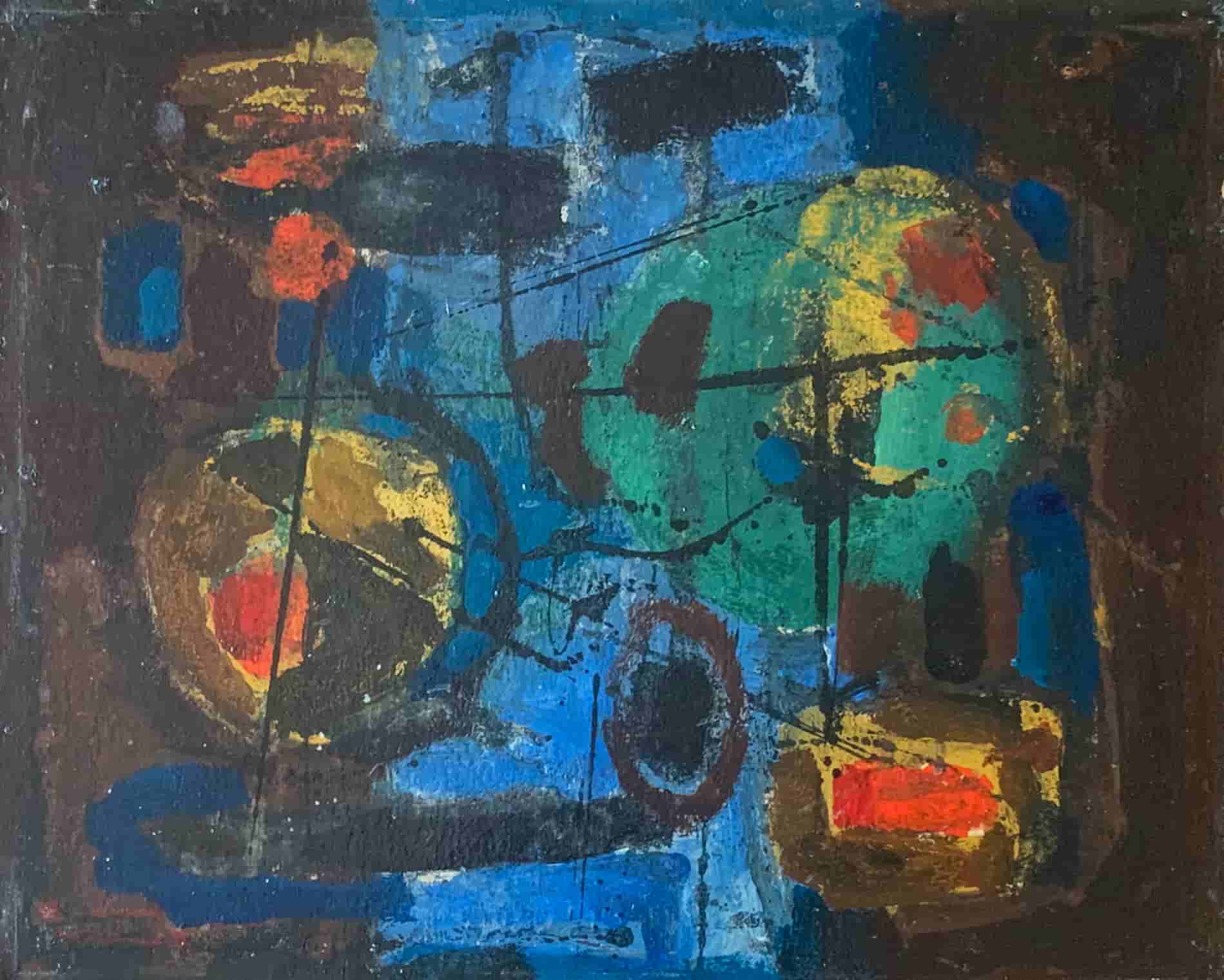 Joop Kropff - Abstracte compositie (zonder lijst)