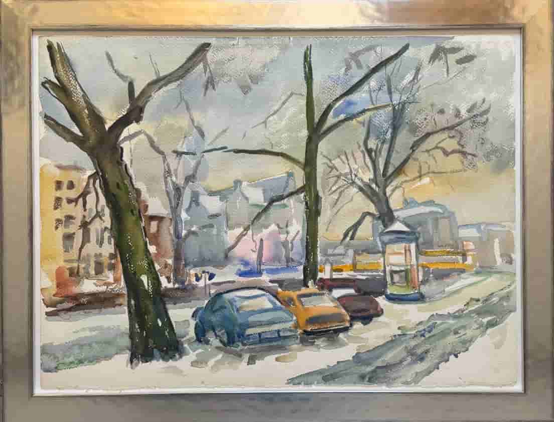 Freek van den Berg - Winter aan de Keizersgracht te Amsterdam (met lijst)