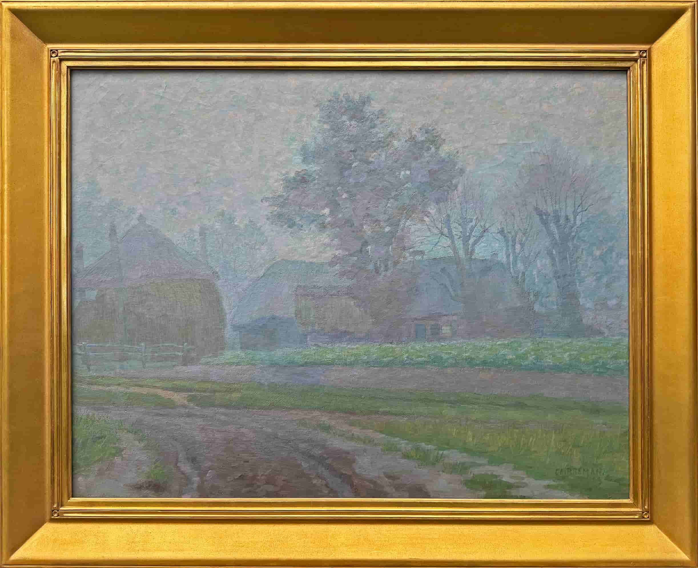 Co Breman - Mistige dag in Blaricum (met lijst)