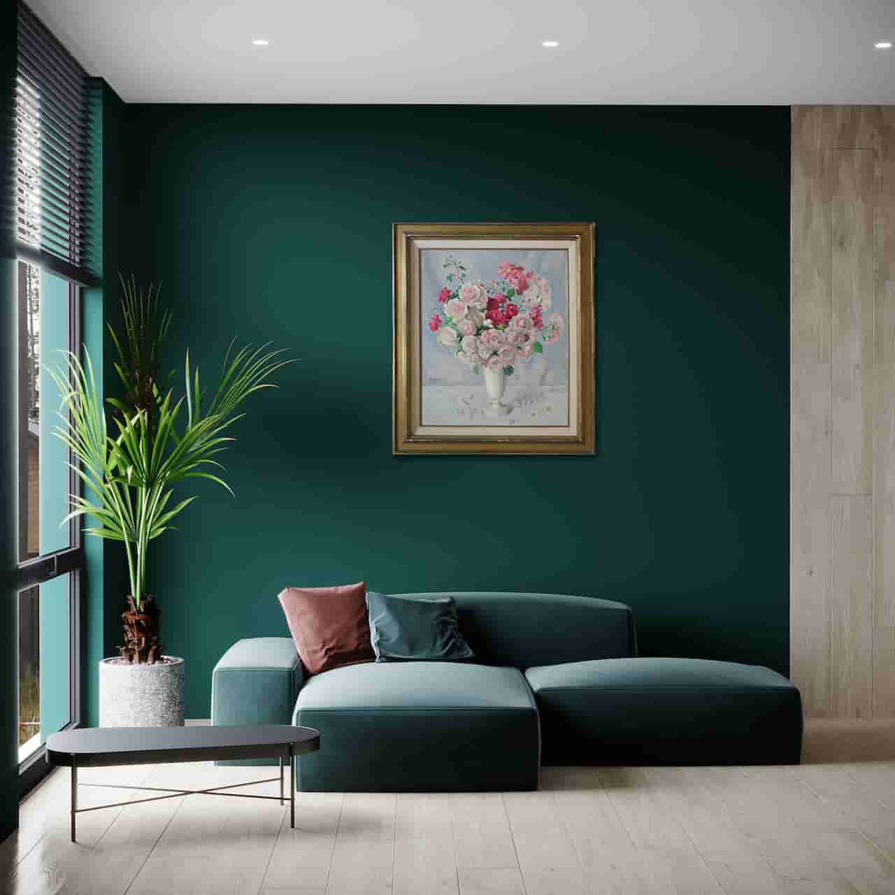 Joop Stierhout - Gemengd boeket in witte vaas (in interieur)