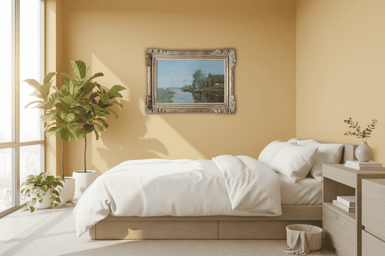 Cornelis Vreedenburgh - Boerderij aan het water (in interieur)