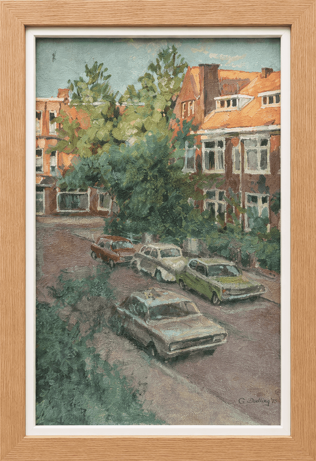 Cees Bolding - Zomer in de Meloenstraat Den Haag (met lijst)