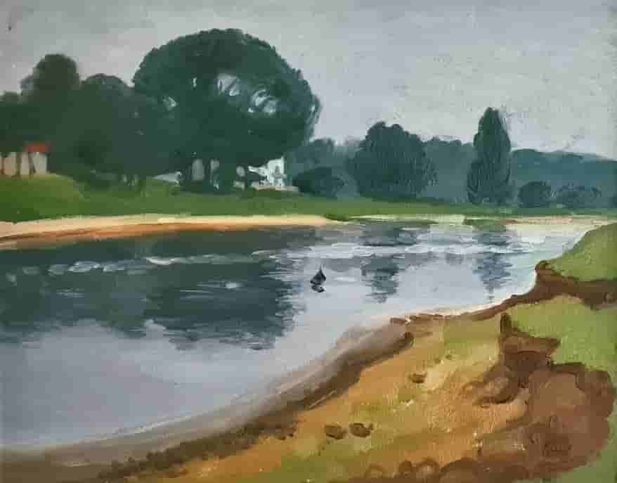 Jentsje Popma - Riviertje ergens in Friesland (zonder lijst)