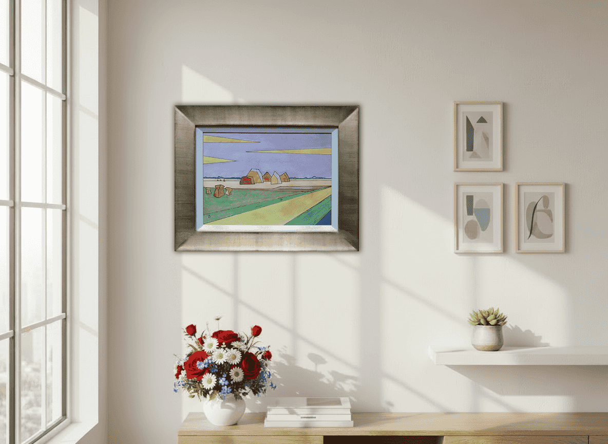 Louise (Lou) Loeber - Gezicht op Blaricum (in interieur)