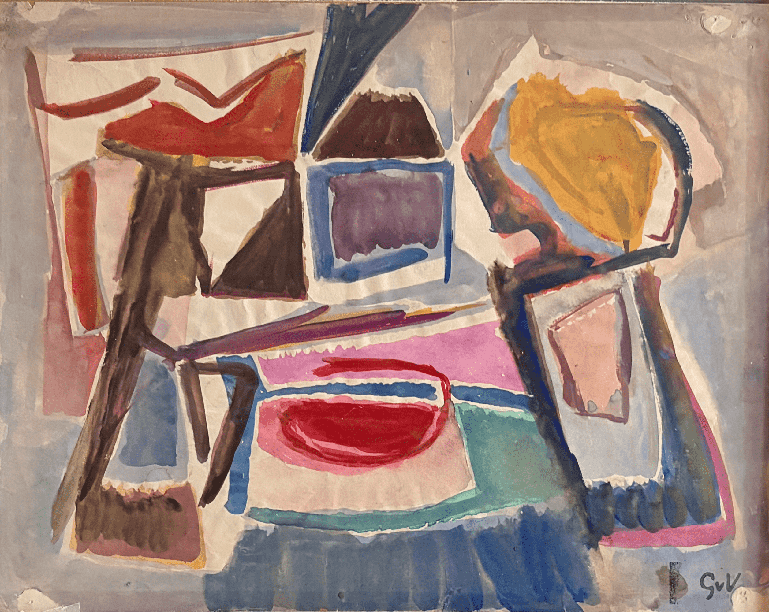 Geer van Velde - Abstracte compositie (jaren vijftig) (zonder lijst)