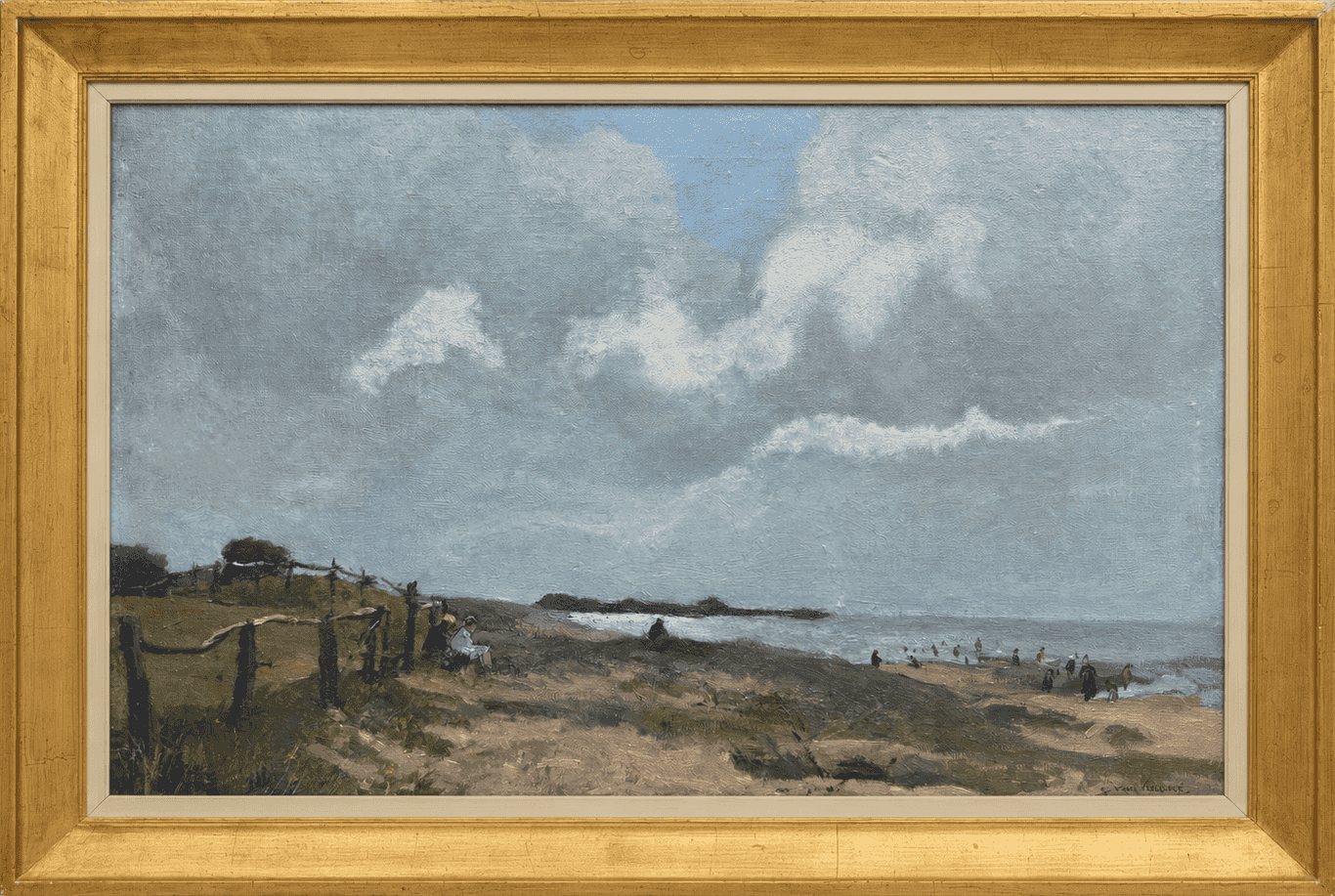 Jan van Vuuren - Strandgezicht op de Zuiderzee (met lijst)