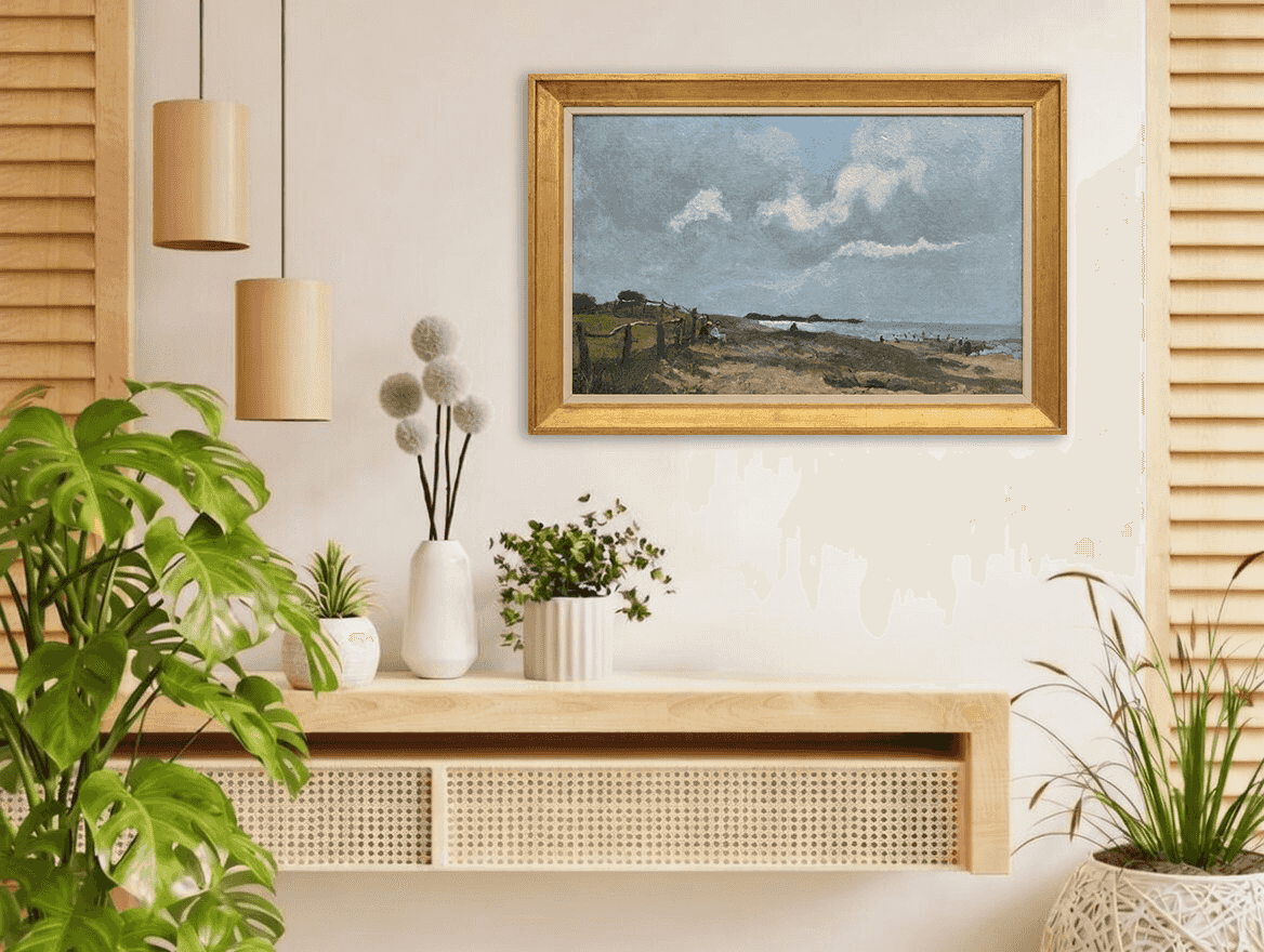 Jan van Vuuren - Strandgezicht op de Zuiderzee (in interieur)