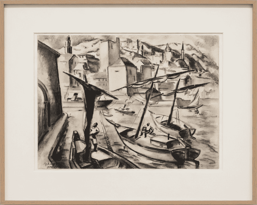 Mommie Schwarz - De haven van Dubrovnik  (met lijst)